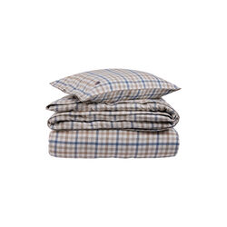 Cotton Flannel sengetøy, misty blue/beige/white, Lexington