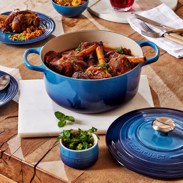 Signature st&oslash;pejern rund gryte &Oslash; 24 cm, azure blue, Le Creuset