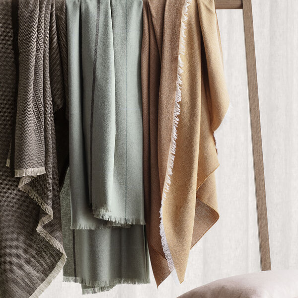 Herringbone pledd, dark blue/grey, ELVANG