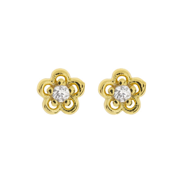 Lupine - Flower with Crystal Stud &oslash;reringer, gull, timi of Sweden