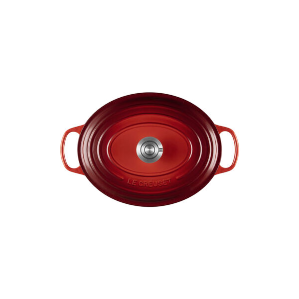 Signature st&oslash;pejern oval gryte | 31 cm | Cerise, Le Creuset