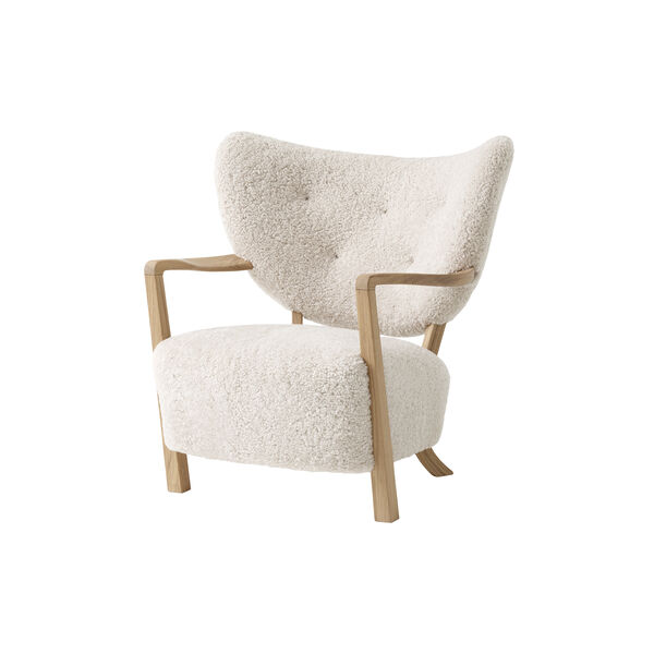 Wulff ATD2 Lounge Chair, sheepskin moonlight/oiled oak, &Tradition