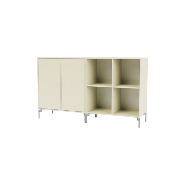 PAIR Classic bred skjenk med ben i krom, 150 vanilla, Montana Furniture