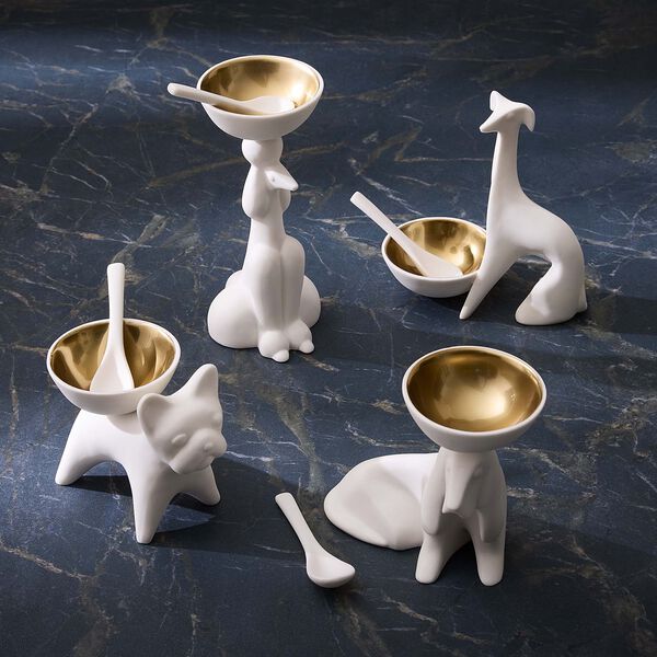 Greyhound Salt & pepperskål, hvit, Jonathan Adler