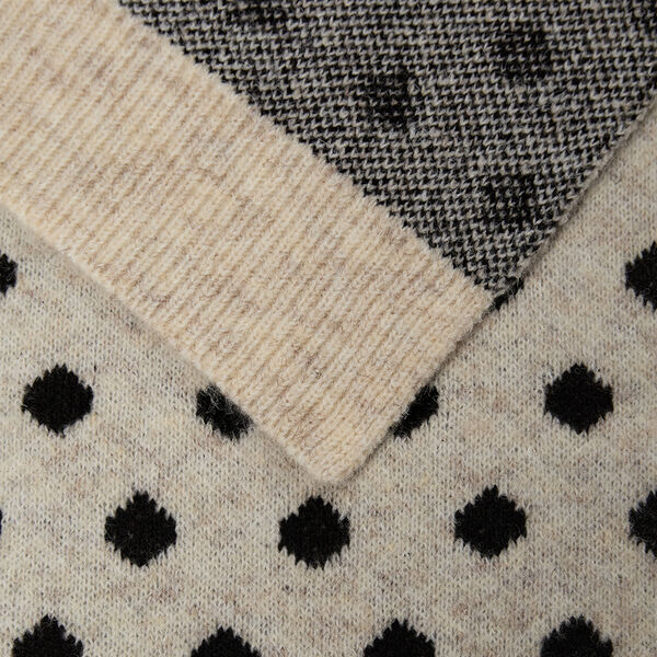 NUOLLIE KNITTED SCARF, sesame melange, NÜMPH