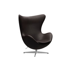 Egg&trade; 3316 loungestol, Grace dark brown/satin brushed aluminium, Fritz Hansen