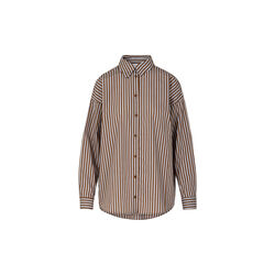 Boxy classic shirt in stripes, brown/blue stripes, Coster Copenhagen