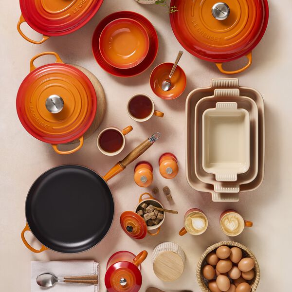 Signature st&oslash;pejern stekepanne med treh&aring;ndtak &Oslash; 28 cm, volcanic, Le Creuset