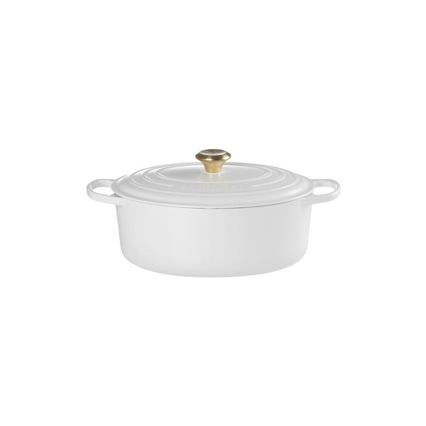Signature st&oslash;pejern oval gryte &Oslash; 31 cm, white, Le Creuset
