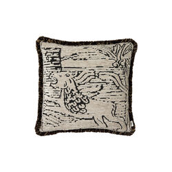 GM lion fringe pute 50x50, beige/brown, Kitty Sablu