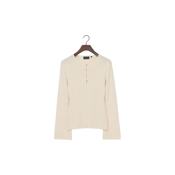 Ellinor strikket genser i merinoullblanding, offwhite, Lexington