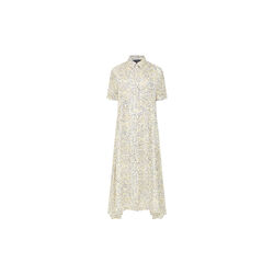 JULIA SATIN SHIRT DRESS, white yellow multi, French Connection