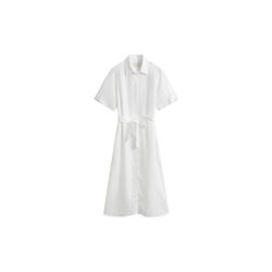 LINEN SS SHIRT DRESS, white, Gant