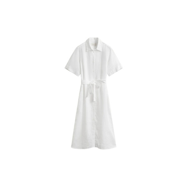 LINEN SS SHIRT DRESS, white, Gant