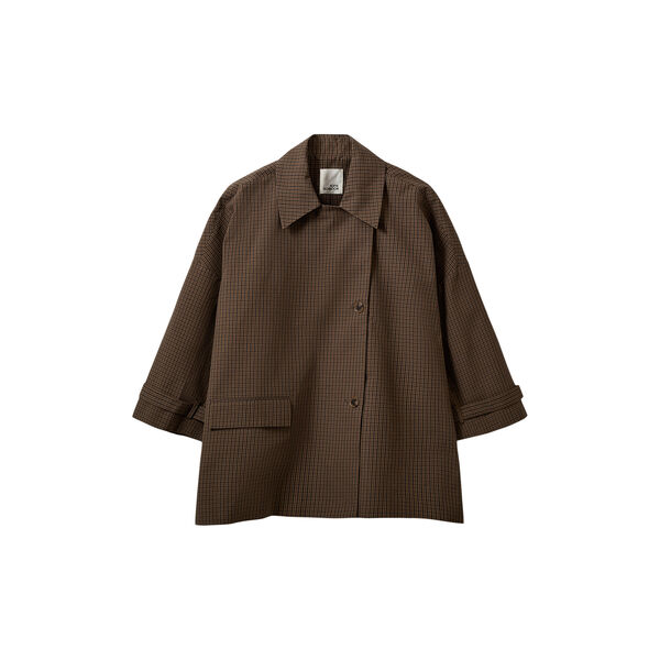 SELINASW OVERSIZE CHEKED COAT, 9007 brown check, Sofie Schnoor