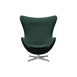 Egg&trade; 3316 loungestol, Christianshavn 1160 dark green uni/satin brushed aluminium, Fritz Hansen