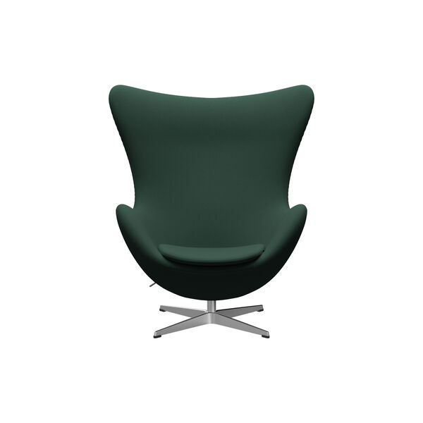 Egg&trade; 3316 loungestol, Christianshavn 1160 dark green uni/satin brushed aluminium, Fritz Hansen