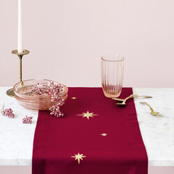Bordløper med gullstjerner, rød, Langkilde & Søn