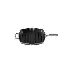Signature st&oslash;pejern kvadratisk grillpanne 26 cm, flint, Le Creuset