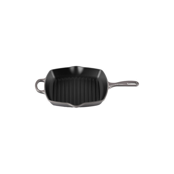 Signature st&oslash;pejern kvadratisk grillpanne 26 cm, flint, Le Creuset