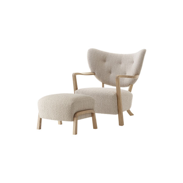 Wulff ATD2 Lounge Chair and ATD3 Pouf, Karakorum 003/oiled oak Wulff ATD2 Lounge Chair and ATD3 Pouf, Karakorum 003/oiled oak, &Tradition