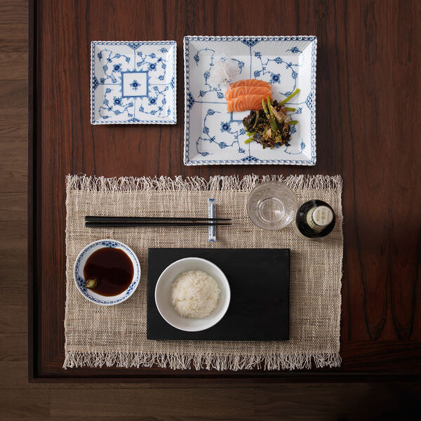 Musselmalt Helblonde stor firkantet fat 21 cm, Royal Copenhagen