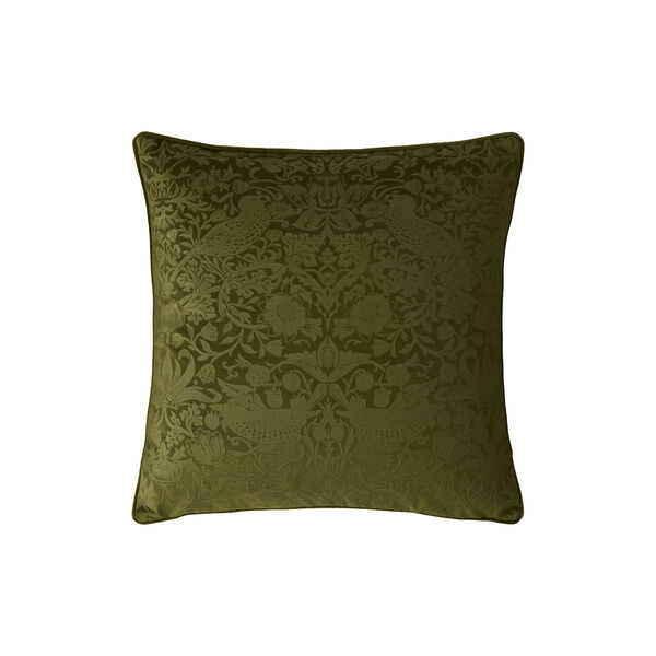 Strawberry Thief Pute | Embossed Olive, William Morris at Home