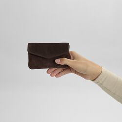 FaithMBG Coin Purse Suede, dark brown, Markberg