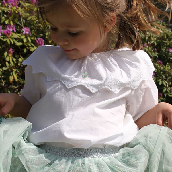 Lykkeliten, s&oslash;lv/eplegr&oslash;nn, Th. Marthinsen