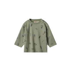 T-shirt L/S Malthe, 9552 dusty green cars, Wheat