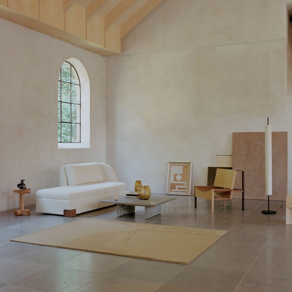 Split Plains gulvteppe, mustard, Linie Design