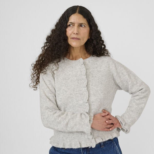 KBNoabelle Frill Cardigan, opal gray melange, Karen by Simonsen