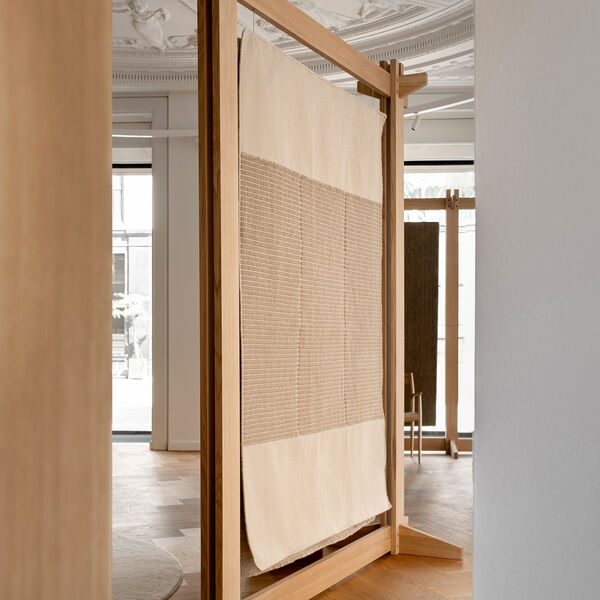 Poetic Grid gulvteppe, beige, Linie Design