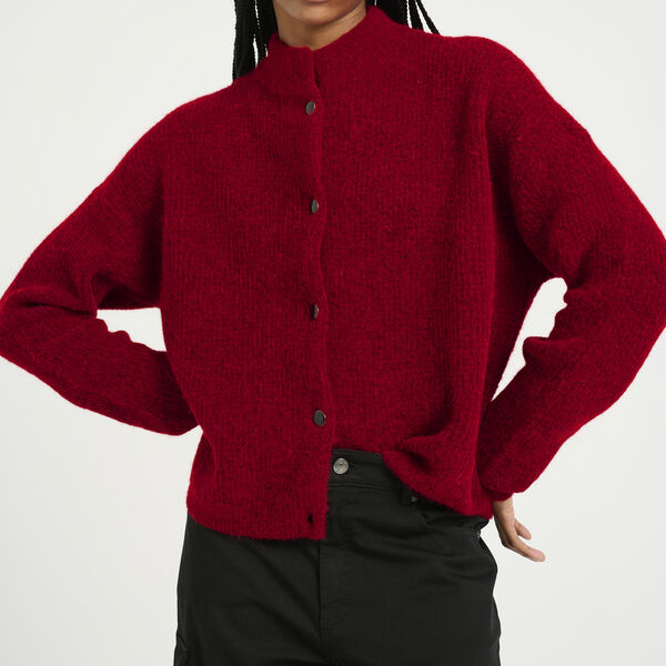 AlphaGZ kort cardigan, haute red melange, Gestuz
