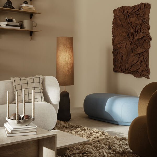 Sk&aring;l lysestake L, light grey, Ferm Living