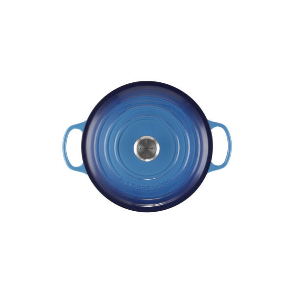 Signature st&oslash;pejern rund gryte &Oslash; 28 cm, azure blue, Le Creuset