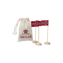 Mini bordflagg norske flagg, r&oslash;d, hvit, bl&aring;, Langkilde & S&oslash;n