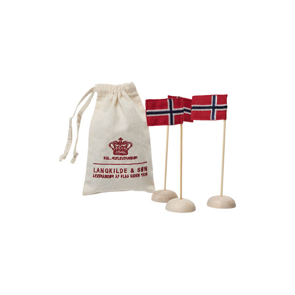 Mini bordflagg norske flagg, rød, hvit, blå Mini bordflagg norske flagg, rød, hvit, blå, Langkilde & Søn