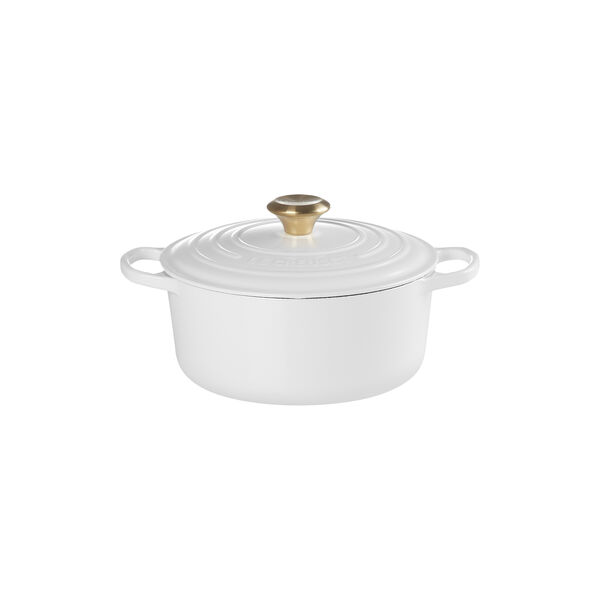 Signature st&oslash;pejern rund gryte &Oslash; 24 cm, white, Le Creuset
