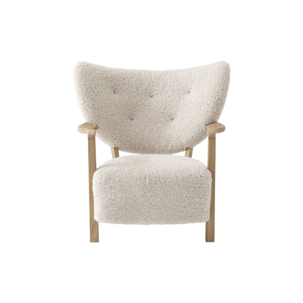 Wulff ATD2 Lounge Chair, sheepskin moonlight/oiled oak, &Tradition