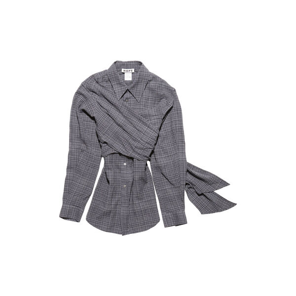 Twisty skjorte, grey micro check, HOPE