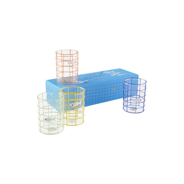 Amalfi glass 4 stk., multi, Jonathan Adler