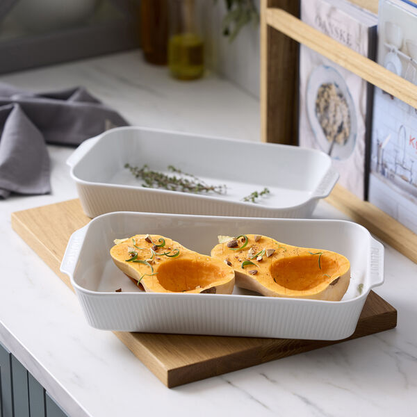 Pliss&eacute; Fat dyp Sett, hvit, Pillivuyt