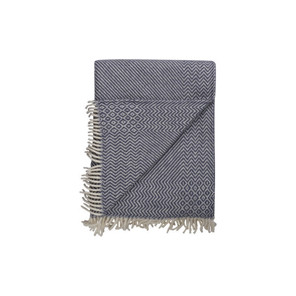 Kattefot Pledd, Midnight Blue, R&oslash;ros Tweed