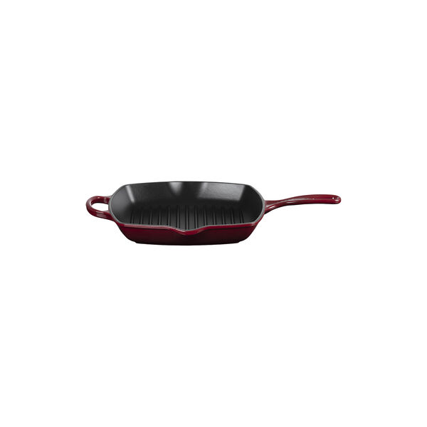 Signature st&oslash;pejern kvadratisk grillpanne 26 cm, garnet, Le Creuset