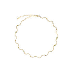 Swirl Tennis Necklace, gold, Crystal Haze
