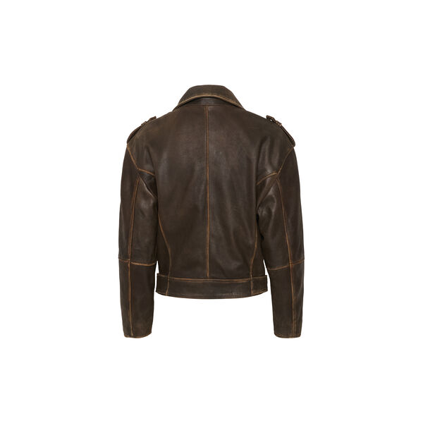 MWGilo Leather Jacket, brown retro wash, My Essential Wardrobe