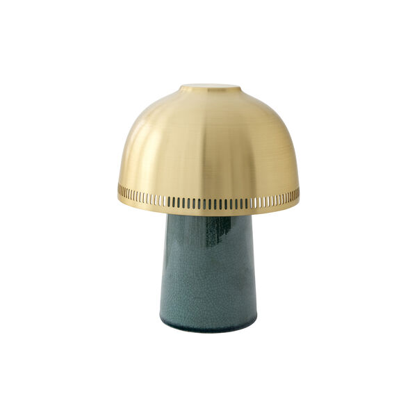 Raku SH8 portable bordlampe, blue green/brass, &Tradition