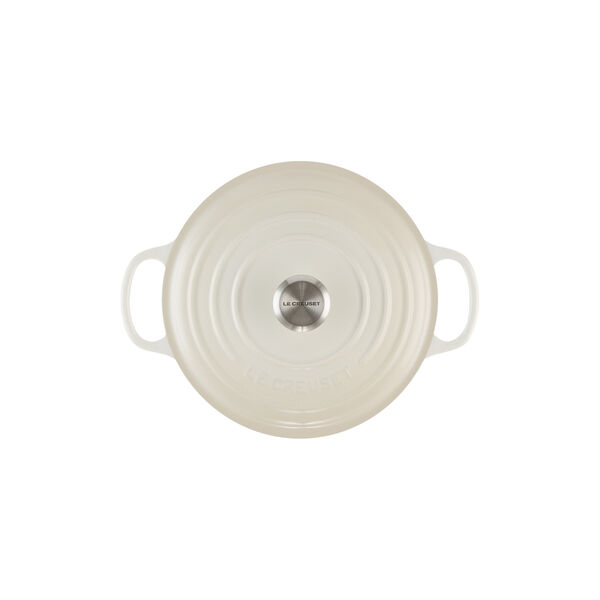Signature st&oslash;pejern rund gryte &Oslash; 26 cm, meringue, Le Creuset