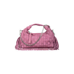 N&uacute;noo x Berg Larsen - Mini Dandy Braided fringe skulderveske, pink, N&uacute;noo